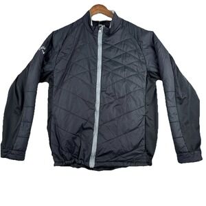 Callaway Weather Series Golf Mens quilted Full Zip black Jacket Swing Tech Large